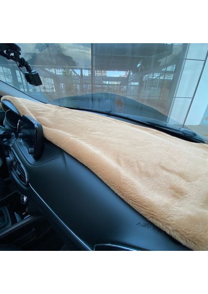 Yumusak Tuylu Oto Torpido Bagaj Ustu Ortu Pelus Hali Kahverengi 150X40CM
