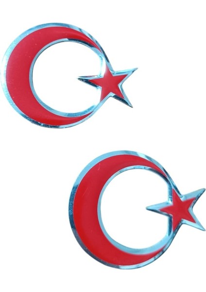 Turk Bayrakli Arma Etiket Kirmizi 2 Li
