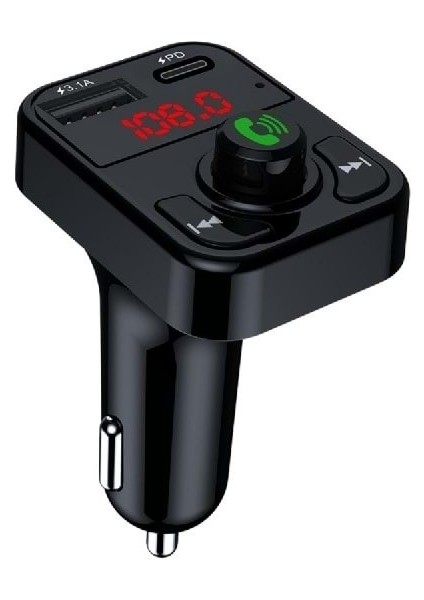 Concord C606 Plus Bluetooth Arac Kiti Fm Transmitter Qc 3 1A Type C USB Sarj 12 24V