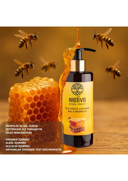 Propolis Bal El ve Vücut Losyonu 250 ml | Tüm Cilt Tiplerine Uygun | Nemlendirici modelleri