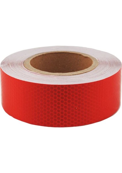 Petekli Reflektif Fosfor Serit Bant Reflektor Kirmizi 5cm x 25 Metre