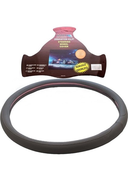 Deri Gecme Otobus Tir Kamyon Direksiyon Kilifi Gri 50CM