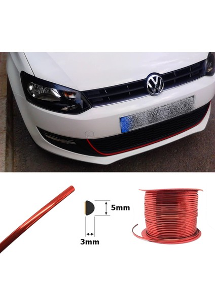 Yapiskanli Nikelaj Serit Bant Cita 5mm 10 Metre Parlak Kirmizi