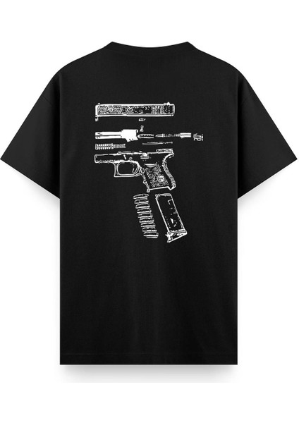 Glock Sırt Baskılı Bisiklet Yaka Erkek Tshirt