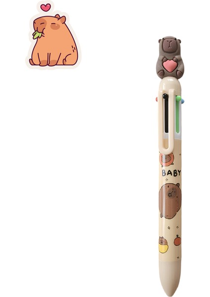 Capybara Figürlü Disney Çok Renkli Tükenmez Kalem – 10 Renkli Yazı Kalemi | Fancy Space modelleri