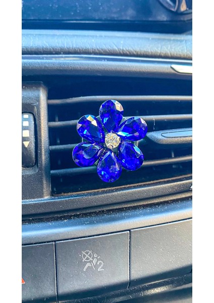 Kristal Damla Tasli Cicek Klima Havalandirma Izgara Susu Klips Oto Kokusu Mavi