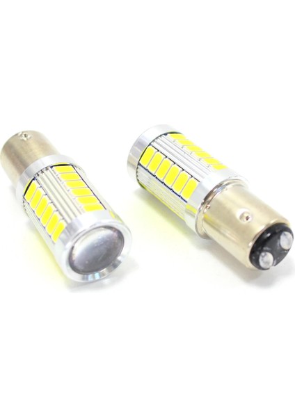 Mercekli 33 LED Beyaz Park Stop Ampulu BAY15D 1157