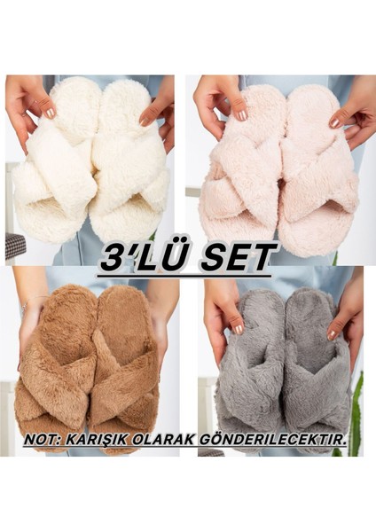 3'lü Paket Terlik Ev Terliği Çeyiz Bohça Seti