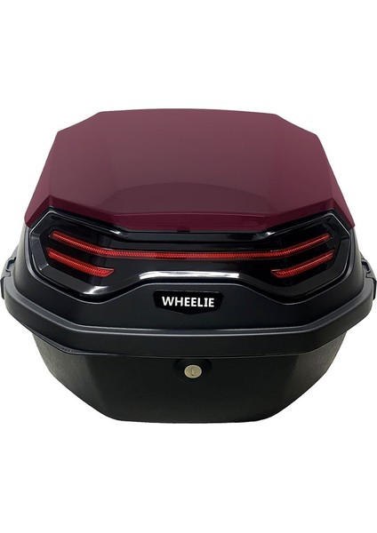 XT08-JR 32 Lt Motosiklet Arka Çanta Hünnap Kırmızı Parlak Su Geçirmez ABS Çift Kilitleme Üniversal fiyatları