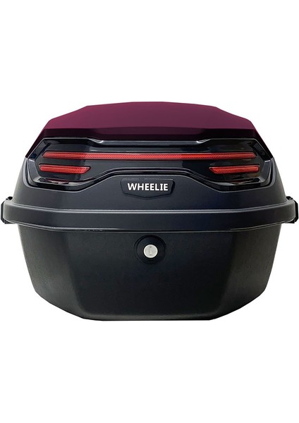 XT08-JR 32 Lt Motosiklet Arka Çanta Hünnap Kırmızı Parlak Su Geçirmez ABS Çift Kilitleme Üniversal fırsatları