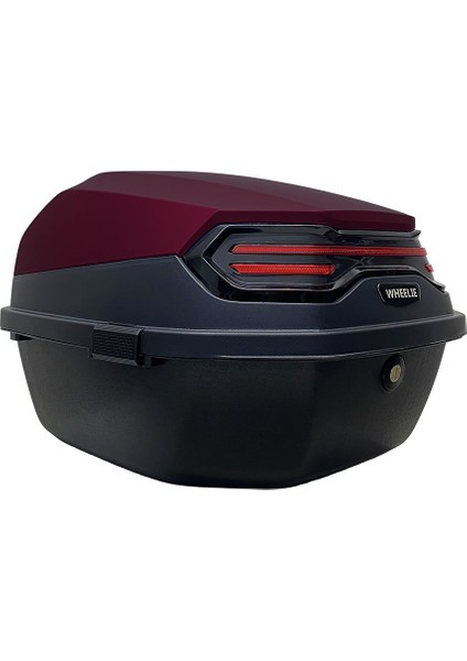 XT08-JR 32 Lt Motosiklet Arka Çanta Hünnap Kırmızı Parlak Su Geçirmez ABS Çift Kilitleme Üniversal indirimleri