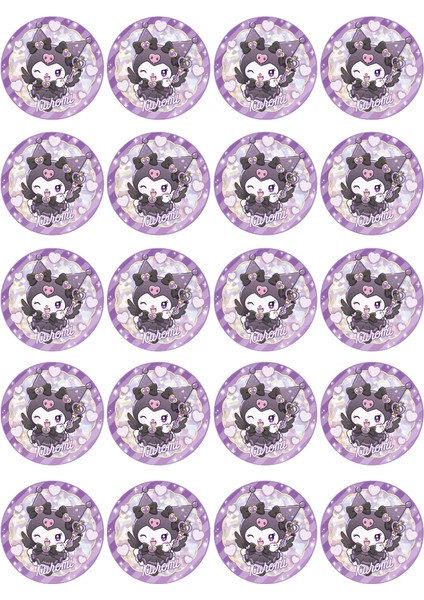 Kuromi Yenilebilir Yuvarlak Kurabiye Resim Baskı