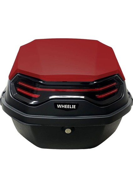 XT08-BR 32 Litre Motosiklet Arka Çanta Koyu Kırmızı Parlak Su Geçirmez ABS Çift Kilitleme Üniversal fiyatları