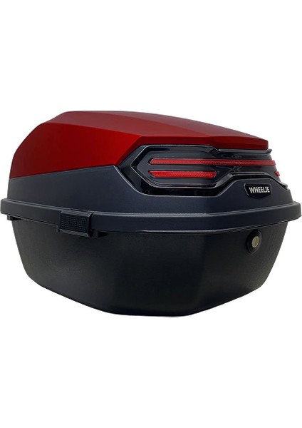 XT08-BR 32 Litre Motosiklet Arka Çanta Koyu Kırmızı Parlak Su Geçirmez ABS Çift Kilitleme Üniversal indirimleri