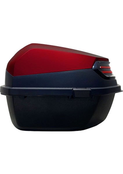 XT08-BR 32 Litre Motosiklet Arka Çanta Koyu Kırmızı Parlak Su Geçirmez ABS Çift Kilitleme Üniversal