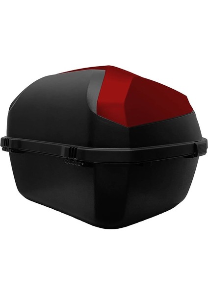 XT08-BR 32 Litre Motosiklet Arka Çanta Koyu Kırmızı Parlak Su Geçirmez ABS Çift Kilitleme Üniversal