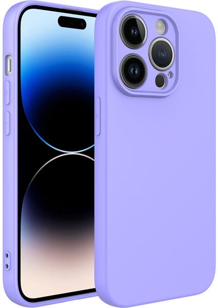 Apple iPhone 14 Pro Max Kılıf Vlmr Kamera Korumalı Mara Laaakan Kapak-Lila