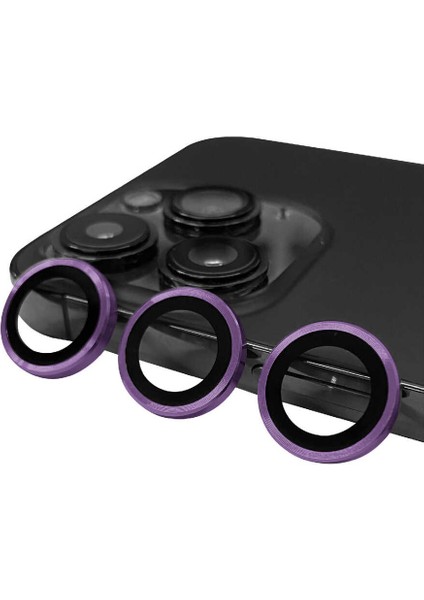 iPhone 14 Pro Max Uyumlu Vlmr Cl-07 Kamera Lens Koruyucu-Derin Mor