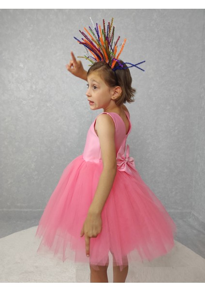 Kız Çocuk Ada Model Abiye Pembe Elbise fiyatları