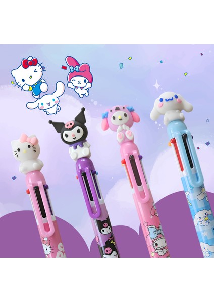 Kuromi Hello Kitty My Melody Cinnamoroll Figürlü Çok Renkli Tükenmez Kalem fiyatları