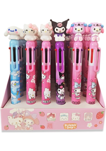 Kuromi Hello Kitty My Melody Cinnamoroll Figürlü Çok Renkli Tükenmez Kalem modelleri