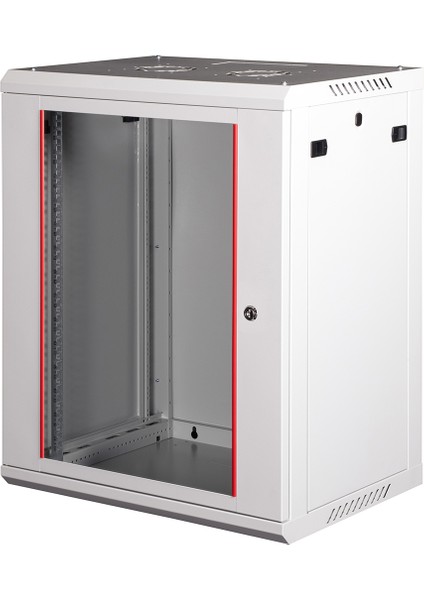 15U 19" Duvar Tipi Rack Kabinet – Genişlik: 600 mm | Derinlik: 450 mm – Açık Gri