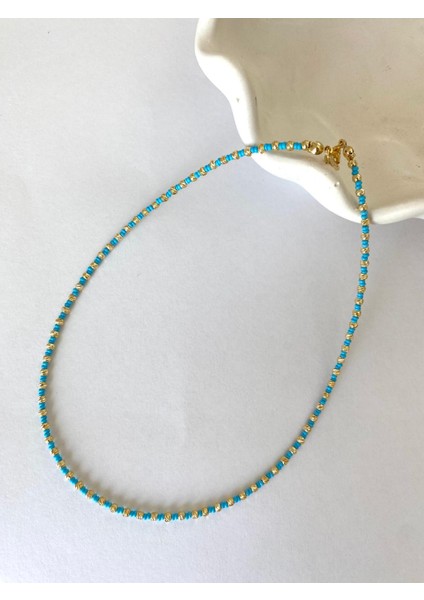 Mavi Gold Top Boncuk Yaz Kolye fırsatları