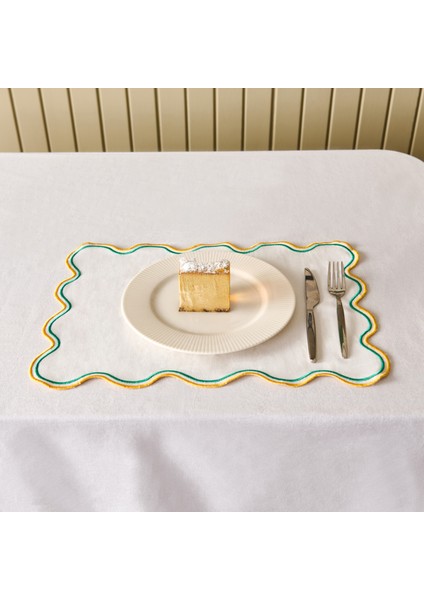 Soft Nonna Amerikan Servis - Hardal / Yeşil - 30X50 cm fırsatları