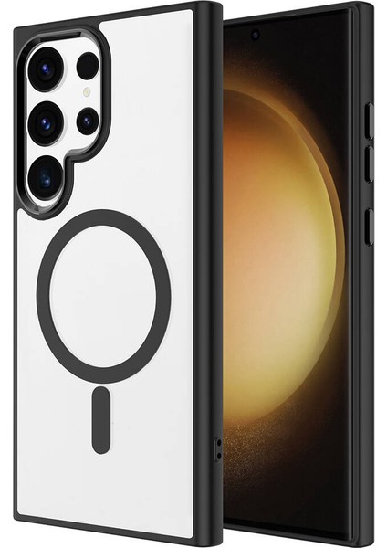 Galaxy S24 Ultra Kılıf Magsafe Şarj Özellikli Vlmr Krom Magsafe Silikon Kapak-Mavi fiyatları