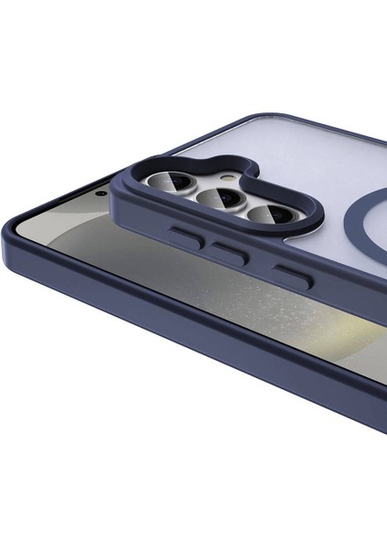 Galaxy S24 Kılıf Magsafe Şarj Özellikli Mat Arka Yüzey Vlmr Sio Kapak-Siyah modelleri