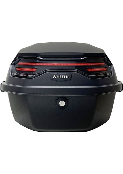 XT08-B 32 Litre Motosiklet Arka Çanta Siyah Parlak Su Geçirmez ABS Top Case Çift Kilitleme Üniversal fırsatları