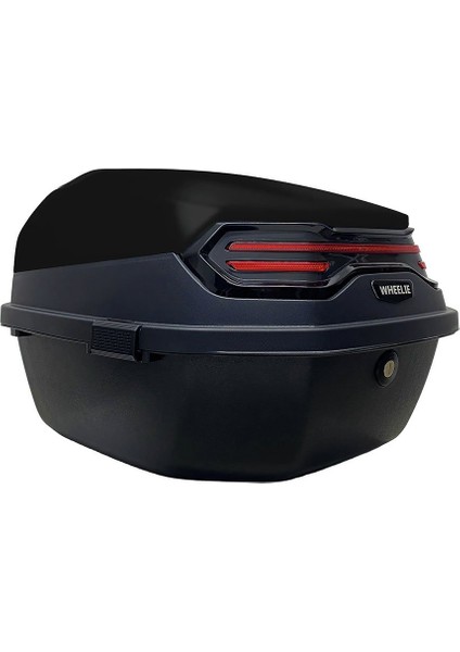 XT08-B 32 Litre Motosiklet Arka Çanta Siyah Parlak Su Geçirmez ABS Top Case Çift Kilitleme Üniversal indirimleri