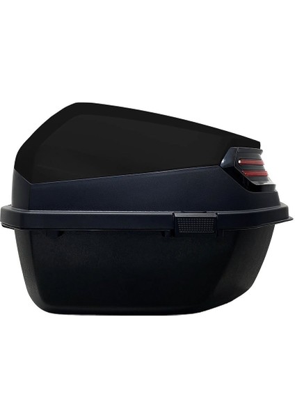 XT08-B 32 Litre Motosiklet Arka Çanta Siyah Parlak Su Geçirmez ABS Top Case Çift Kilitleme Üniversal