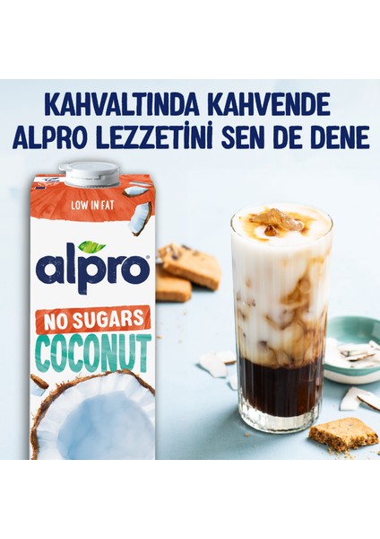 Şekersiz Hindistan Cevizi Sütü 1 L Vegan Laktozsuz Bitkisel Bazlı