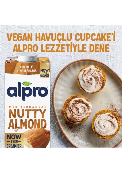 Badem Sütü 1 L Vegan Laktozsuz Bitkisel Bazlı