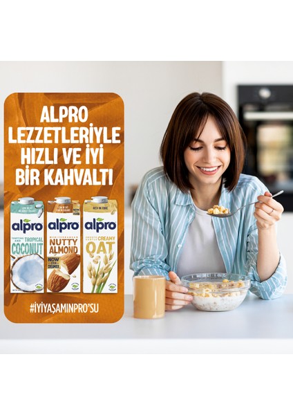 Badem Sütü 1 L Vegan Laktozsuz Bitkisel Bazlı