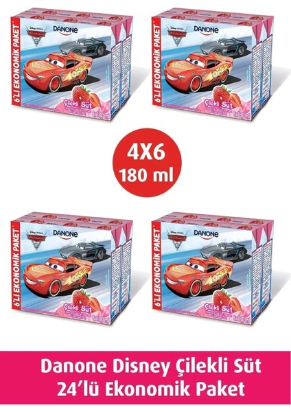 Disney Çilekli Uht Süt 180ML X6 x 4 Adet (Karakter Seçimi Yapılamamaktadır)