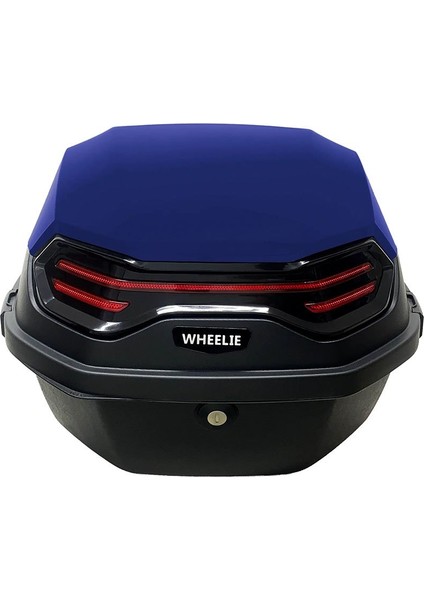 XT08-BL 32 Litre Motosiklet Arka Çanta Mavi Mat Su Geçirmez ABS Top Case Çift Kilitleme Üniversal fiyatları