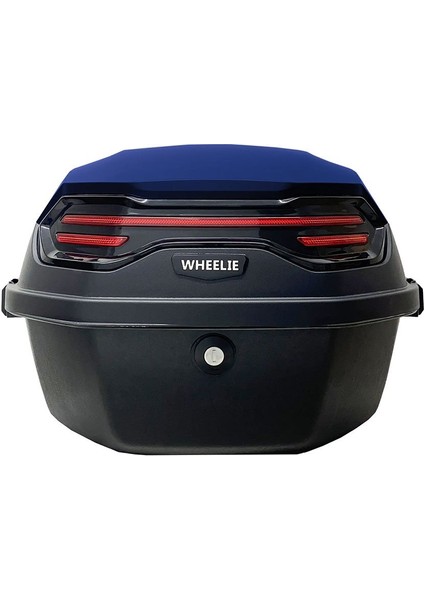 XT08-BL 32 Litre Motosiklet Arka Çanta Mavi Mat Su Geçirmez ABS Top Case Çift Kilitleme Üniversal fırsatları