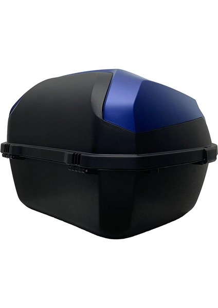XT08-BL 32 Litre Motosiklet Arka Çanta Mavi Mat Su Geçirmez ABS Top Case Çift Kilitleme Üniversal