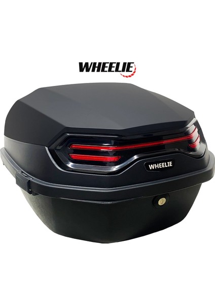 XT08-FS 32 Litre Motosiklet Arka Çanta Mat Siyah Su Geçirmez ABS Top Case Çift Kilitleme Üniversal