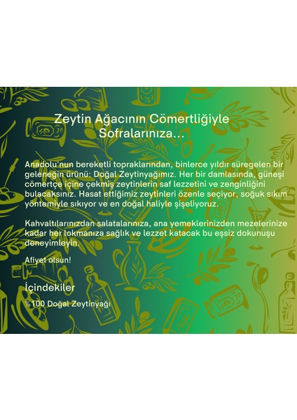 Doğal Zeytinyağı modelleri