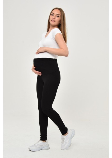 Siyah Beli Ayarlanabilir Fitilli Esnek Hamile Kadın Tayt indirimleri