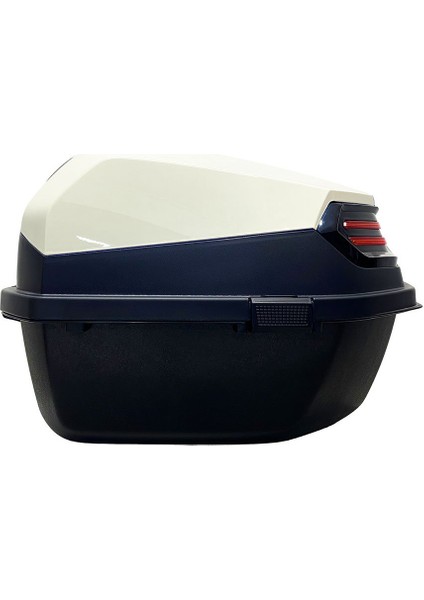 XT08-IW 32 Litre Motosiklet Arka Çanta Fildişi Beyaz Parlak Su Geçirmez ABS Çift Kilitleme Üniversal