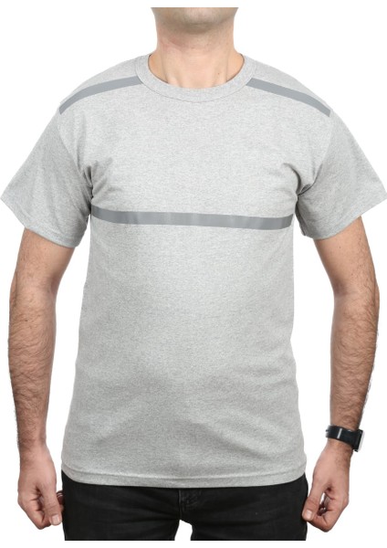 Bisiklet Yaka Reflektörlü Kısa Kollu Tişört