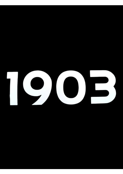 1903 Yazili Oto Sticker Beyaz 20X7CM