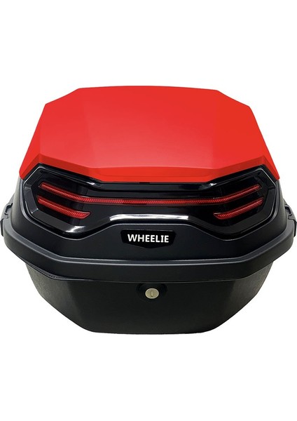 XT08-LR 32 Litre Motosiklet Arka Çanta Açık Kırmızı Parlak Su Geçirmez ABS Çift Kilitleme Üniversal fiyatları