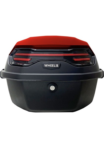 XT08-LR 32 Litre Motosiklet Arka Çanta Açık Kırmızı Parlak Su Geçirmez ABS Çift Kilitleme Üniversal fırsatları