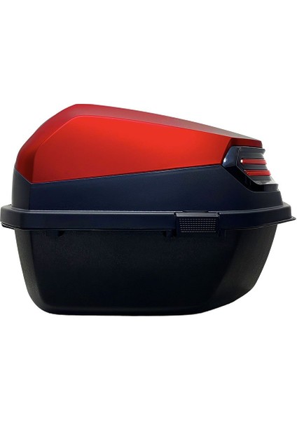 XT08-LR 32 Litre Motosiklet Arka Çanta Açık Kırmızı Parlak Su Geçirmez ABS Çift Kilitleme Üniversal