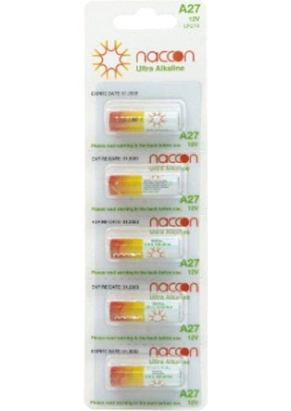Ultra Alkalin A27 27A 12V Garaj Kapı Kumanda Pili